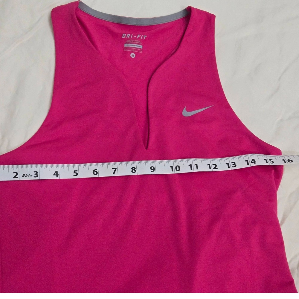 Nike Dri-FIT Stay Cool Tank Top Womens Medium Pink NEW Racerback Split V-Neck - Picture 4 of 11
